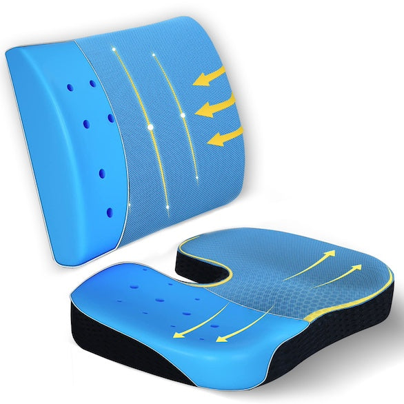 2 Pc Travelon Gel Seat Cushion Pillow Honeycomb Lumbar Support Travel —  AllTopBargains