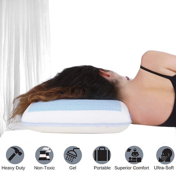 Ultra Soft Cooling Gel Memory Foam Support Bed Pillow for Sleeping- Reversible King Size